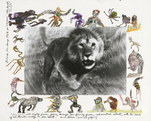Loliondo Lion Charge for 'End Game', 1964 by Peter Beard