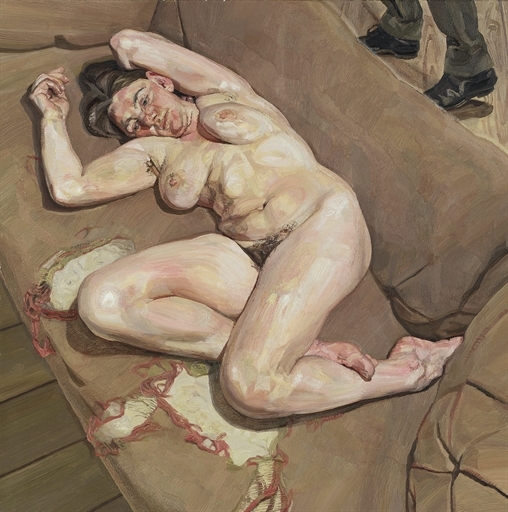 Artwork by Lucian Freud, Naked Portrait with Reflection