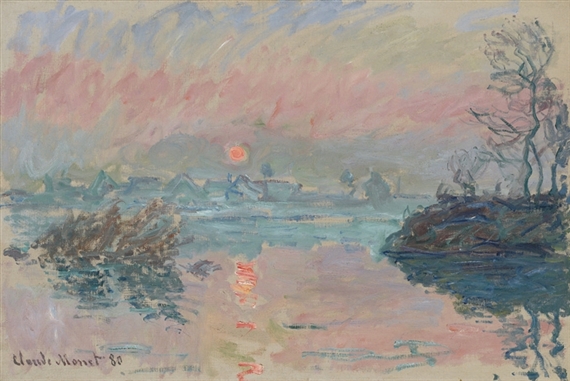 Coucher de soleil à Lavacourt by Claude Monet, 1880