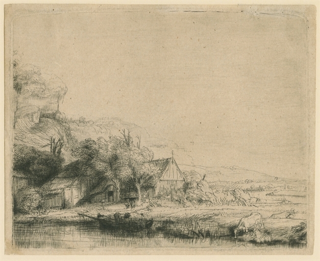 Landscape with a Cow (B., Holl. 237; H. 240) by Rembrandt van Rijn, Circa 1650