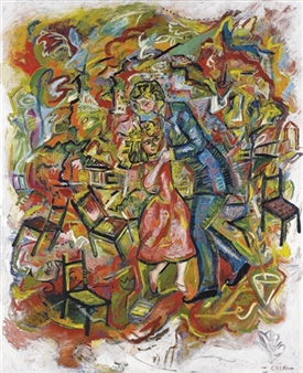 Dance of the chairs with flies - Sandro Chia