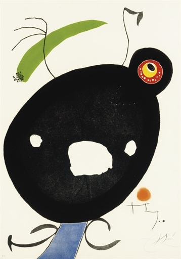 Quatre colors aparien el món... : one plate (D. 823; see C. books 213) by Joan Miró, 1975