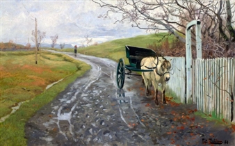 Doktorhesten ("L’Attente") 1888 - Frits Thaulow