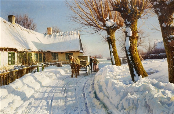 Winterlandscape from Herstedvester by Peder Mork Monsted, 1923 - 1924