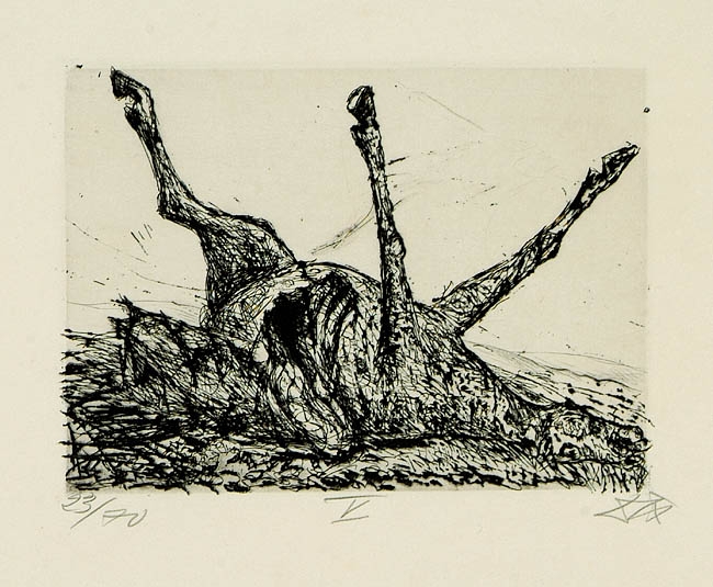 Artwork by Otto Dix, Pferdekadaver, Made of etching