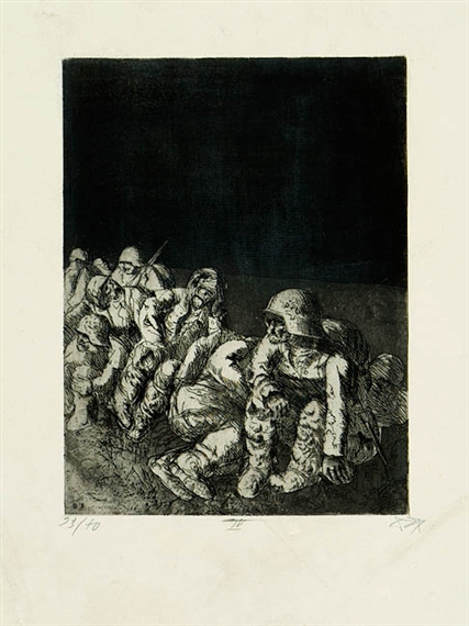 Ruhende Kompanie by Otto Dix, 1924