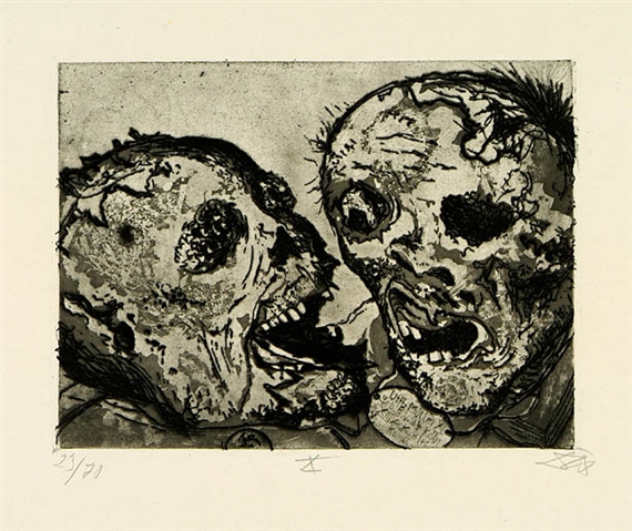 Tote vor der Stellung bei Tahure by Otto Dix, 1924