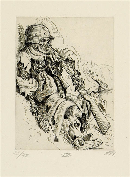 Toter Sappenposten by Otto Dix, 1924