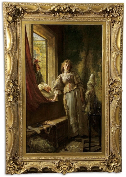 A Young Maiden with Spinning Wheel by Edgar Bundy