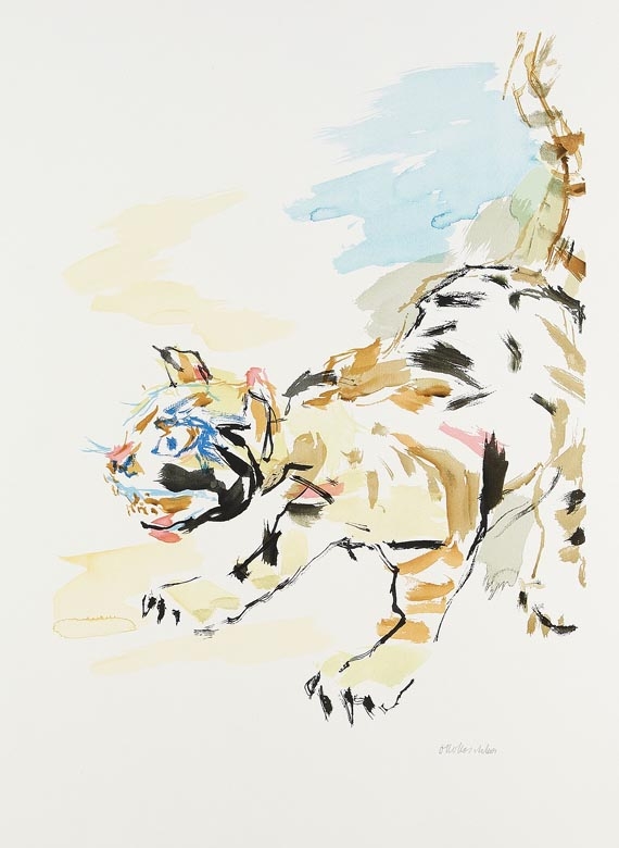 Tigerkatze by Oskar Kokoschka, 1975