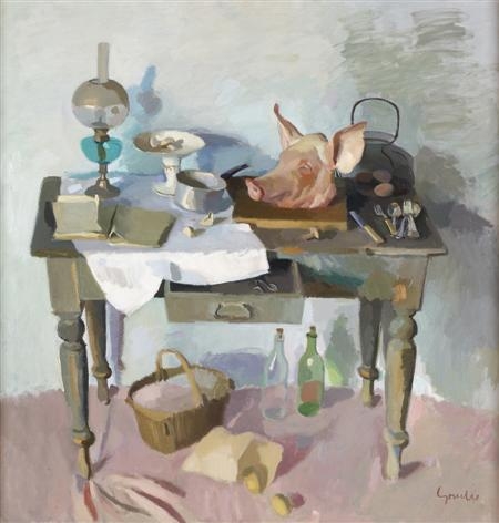 STILL LIFE WITH PIG'S HEAD by Alexander Goudie