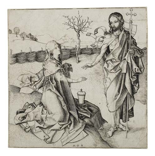 Christ Appearing to Mary Magdalene by Martin Schongauer, 1480 - 1490