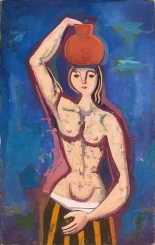 Mädchen mit Krug by Karl Hofer, 1954