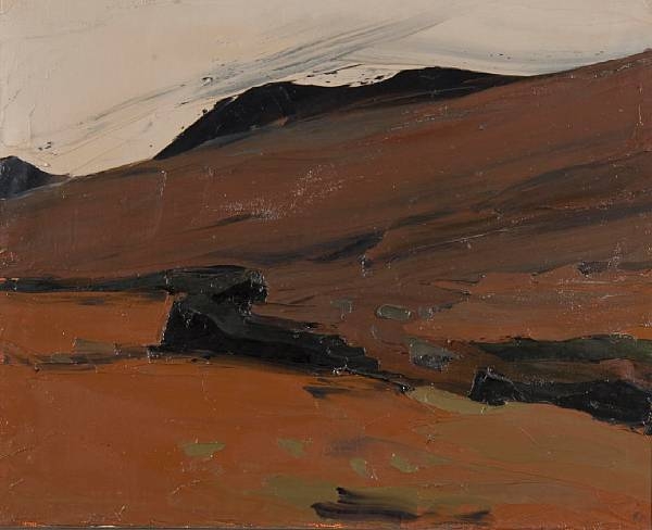 "Red hillside, Nantmor" by Kyffin Williams