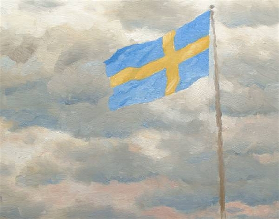 Swedish flag by Bruno Liljefors