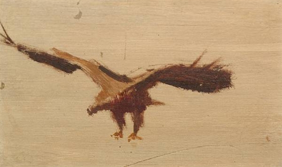 An eagle in flight by Bruno Liljefors
