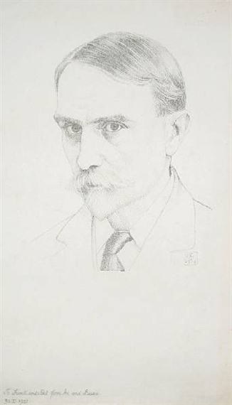 Head study of a man by Joseph Edward Southall, 1921