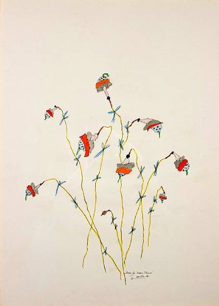 Sketches for Modern Flowers (2) by Ger van Elk, 1984