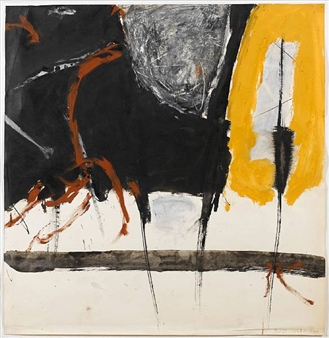 Composition with red, yellow and black - Trevor Bell