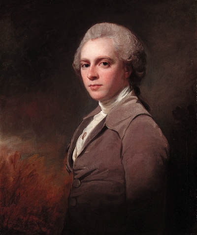 Portrait of George Cowper (1754-1787), half-length, in a mauve coat by George Romney
