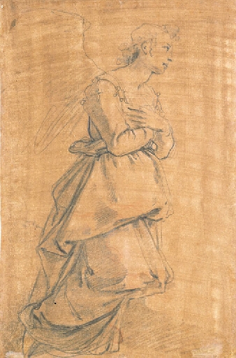 The Archangel Gabriel kneeling to the right: study for an Annunciation by Jacopo Chimenti