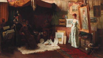 Artwork by Charles Courtney Curran, Fair Critics