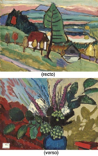 Landschaft am Staffelsee (recto); Blumenstilleben (verso) by Gabriele Münter, 1931