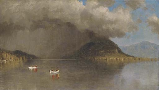 Coming Rain on Lake George: A Sketch by Sanford Robinson Gifford, 1873