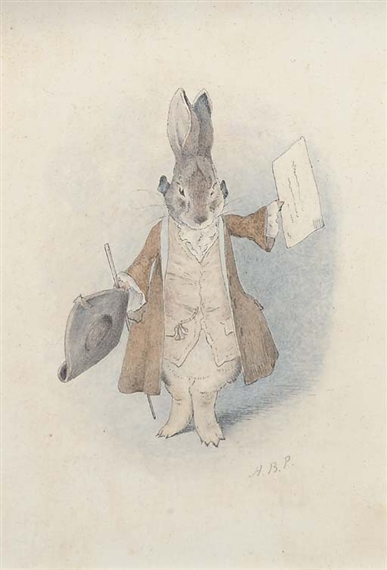 Beatrix Potter | GENTLEMAN RABBIT WITH LETTER (BENJAMIN BUNNY) | MutualArt