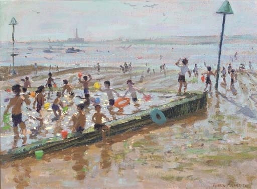 Paddling pool by the beach by Andrew Macara, 2003