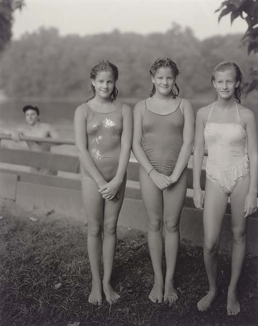 Untitled (Three girls in bathing suits); and Jackie Cieniawa, First Grade by Judith Joy Ross, 1993