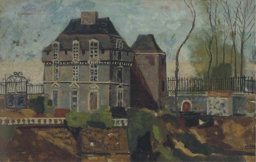 A chateau in a park by Roger Bissière