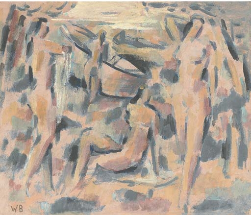 Badende am See by Willi Baumeister, circa 1942