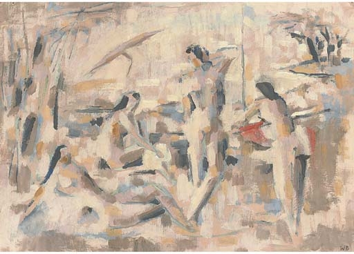 Badende am See by Willi Baumeister, circa 1942
