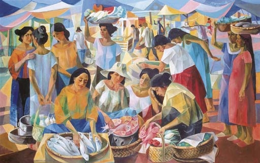 Manansala Vicente Tiangge (Market scene) MutualArt