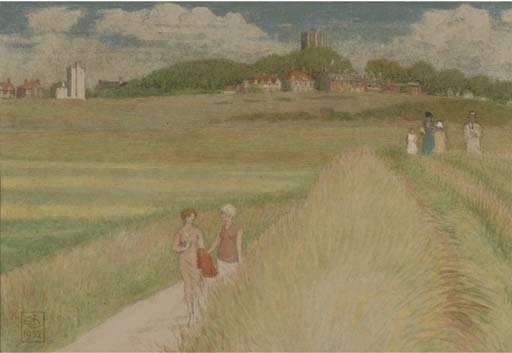 Path to the Ferry by Joseph Edward Southall, 1932