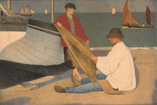 Mending the Net by Joseph Edward Southall, 1904