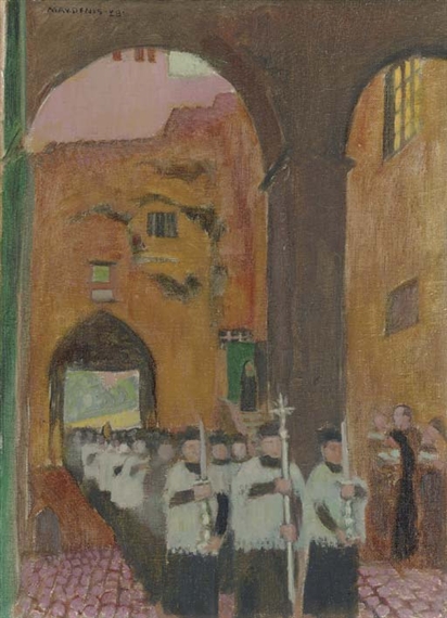 Procession aux quattro Coronali, Rome by Maurice Denis, 1928