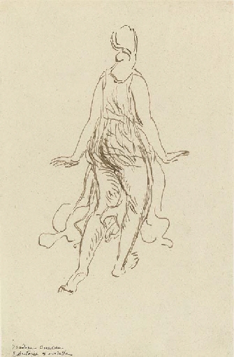 Isadora Duncan dancing, seen from behind by Émile-Antoine Bourdelle