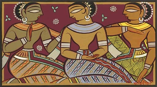 Untitled (Three Apsaras) by Jamini Roy