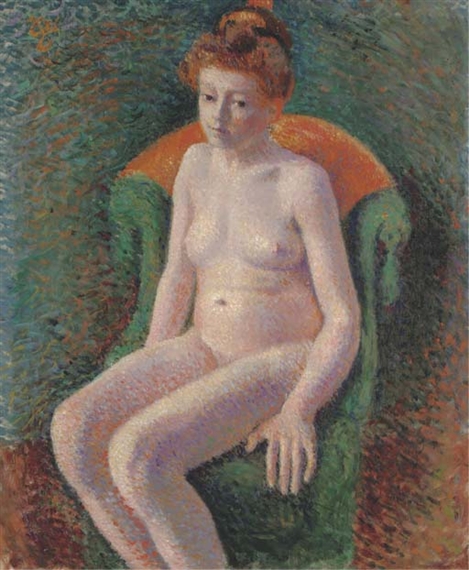 Nu assis by Georges Lemmen, circa 1888-1890