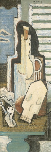 Nature morte à la bouteille by Louis Marcoussis, 1925