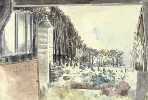 Pillar and Avenue by Paul Nash, 1929