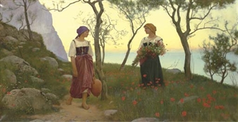117: CHARLES CARYL COLEMAN, Capri Girls Pruning Vines < Spanierman, 23  September 2020 < Auctions