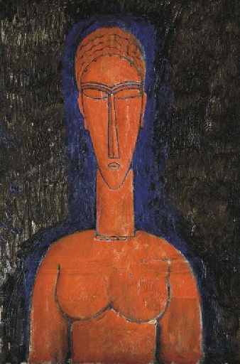 Le buste rouge (Cariatide) by Amedeo Modigliani, 1913