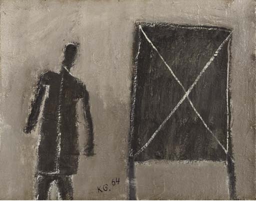 Man and table by Klaas Gubbels, 1964
