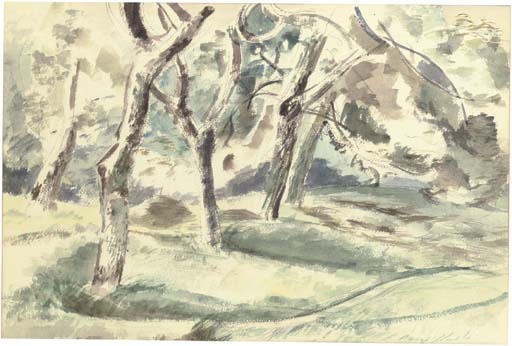 Orchard at Madams, summer study by Paul Nash, 1941