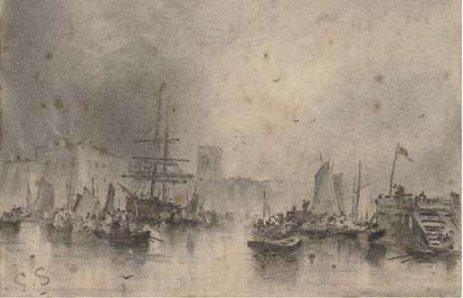 A bustling port by George Sheffield