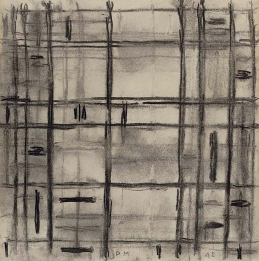 Study I for Broadway Boogie Woogie (recto); Sketch for a Rectangle Composition with Color Indications (verso) by Piet Mondrian, 1942
