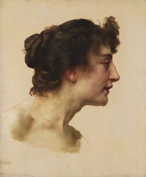 Étude de tête d'Elize Brugière by William Adolphe Bouguereau, 1895-1896